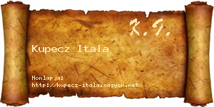Kupecz Itala névjegykártya